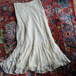 Calypso St-Barth white lace maxi skirt